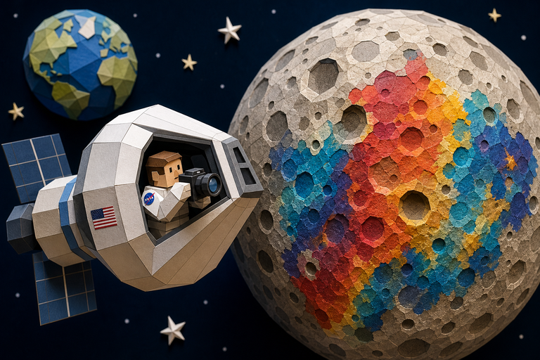 Far side moon photos reveal hidden lunar minerals in brilliant color