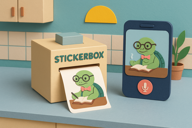Stickerbox prints custom stickers from voice prompts