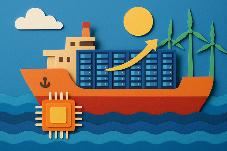 A shipping giant is planning a moving, floating data center that could power thousands of AI GPUs