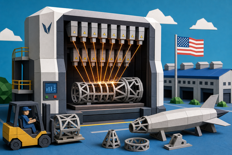 America’s most advanced metal 3D printer uses 12 lasers to mass-produce rocket frames