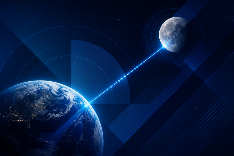 Earth-moon space laser communication verified at 248,000-mile distance