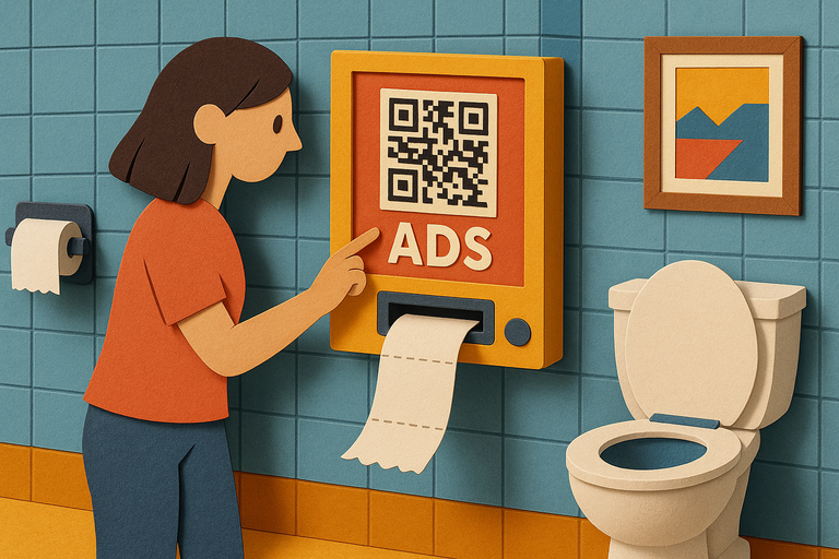 New Public Toilets Make You Watch Ads to Get Toilet Paper