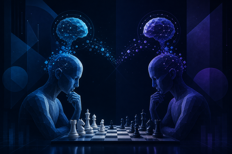 Two LLMs play live chess and rewrite their own brains after each game
