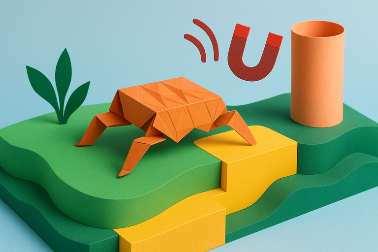 Magnetic ‘muscles’ turn origami into crawling robots that move and heal from within