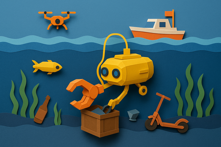 Germany unveils diving robot that collects underwater trash with giant robotic hand