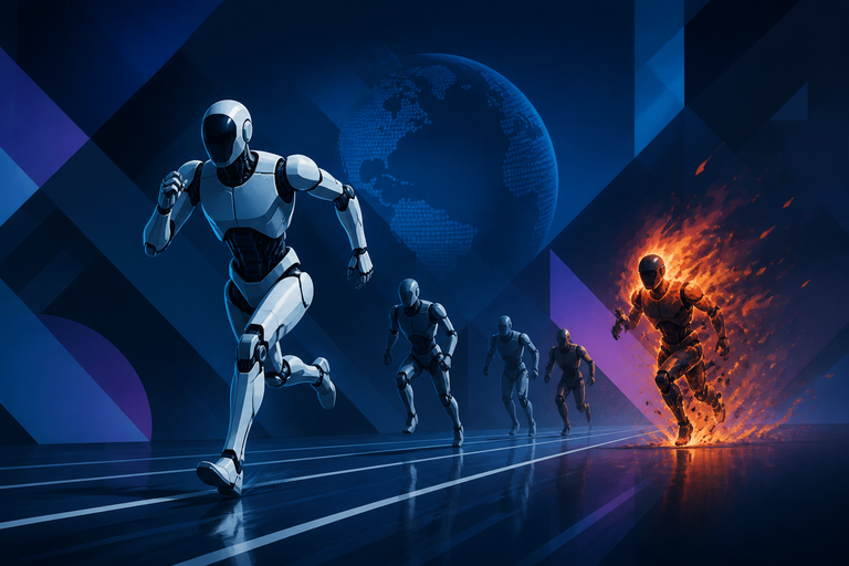 World humanoid robot games show runners breaking records, bursting into flames