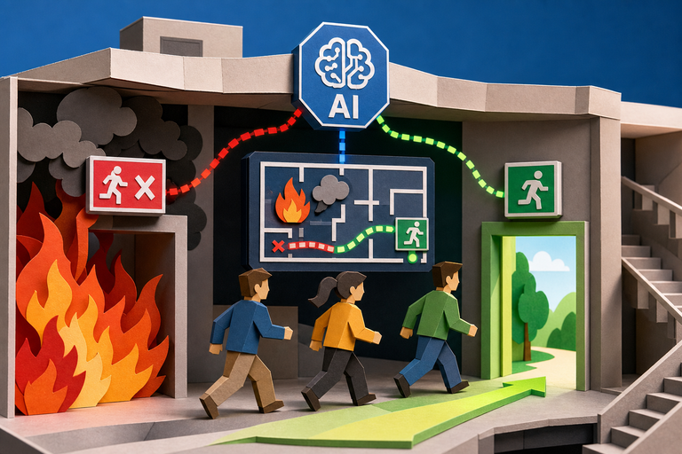 AI model predicts building fire spread, redirecting evacuees to safer exits