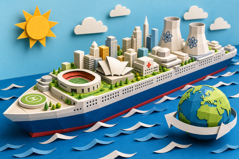A mile-long nuclear-powered ship for 80,000 people has been “about to break ground” for three decades