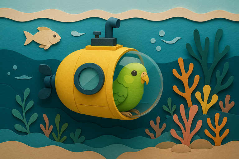 Man Creates Tiny Submarine for His Parakeet to Experience Life Underwater