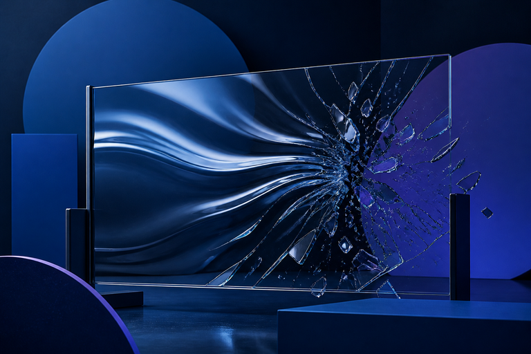 Slow Mo Guys Capture Glass Mirror That Waves Like Water Before It Snaps