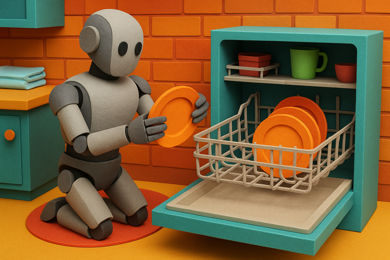 Humanoid robot tackles dishwasher task after folding laundry