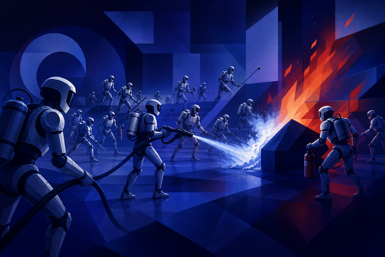 23 droid teams try to put out fire under 30 minutes in World Humanoid Robot Games