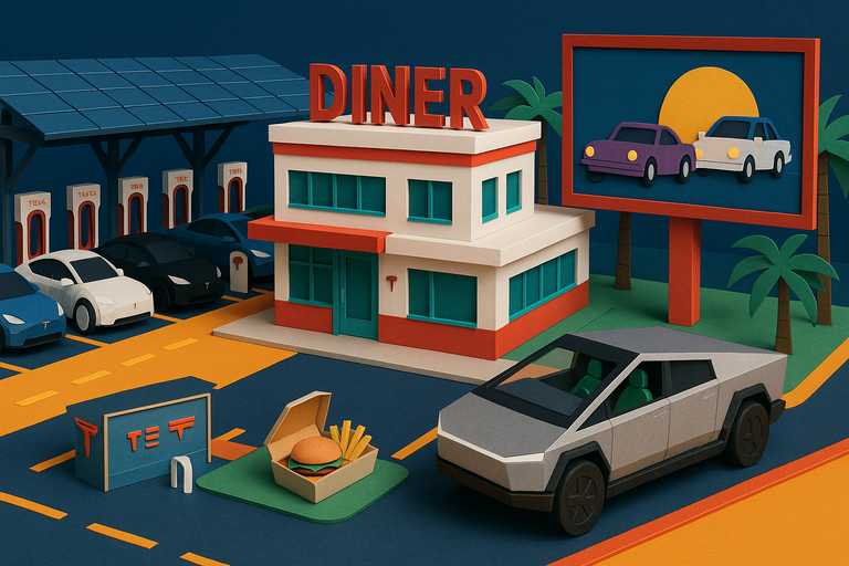 Tesla's futuristic drive-in Diner is the coolest thing it's built in years