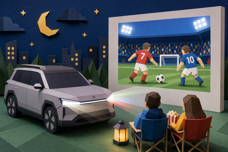 Huawei XPixel Headlights Have Built-in Projectors, Lets You Recreate Classic Drive-In Theater Experience
