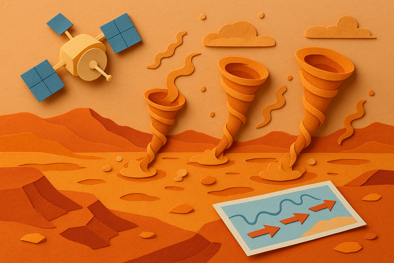 Scientists map Martian winds using 1,039 dust devils, revealing strong near-surface winds