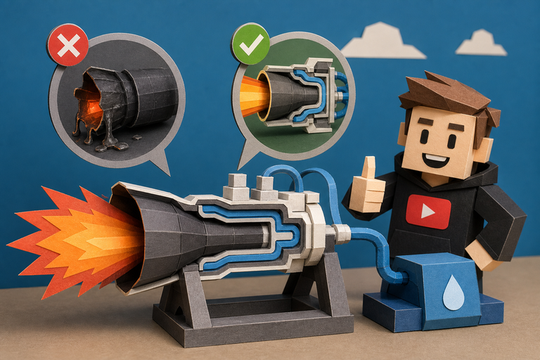 Youtuber tests 3D printed rocket engine with hidden cooling channels inside walls