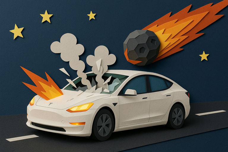 Tesla may become first car ever hit by meteorite after mysterious object falls from sky